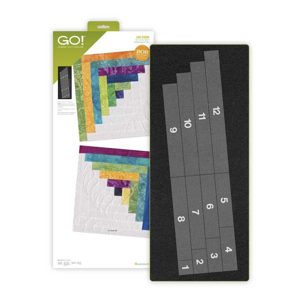AccuQuilt - GO! Fabric Cutting Dies-Log Cabin 12 in. Finished by Leslie Main - Black