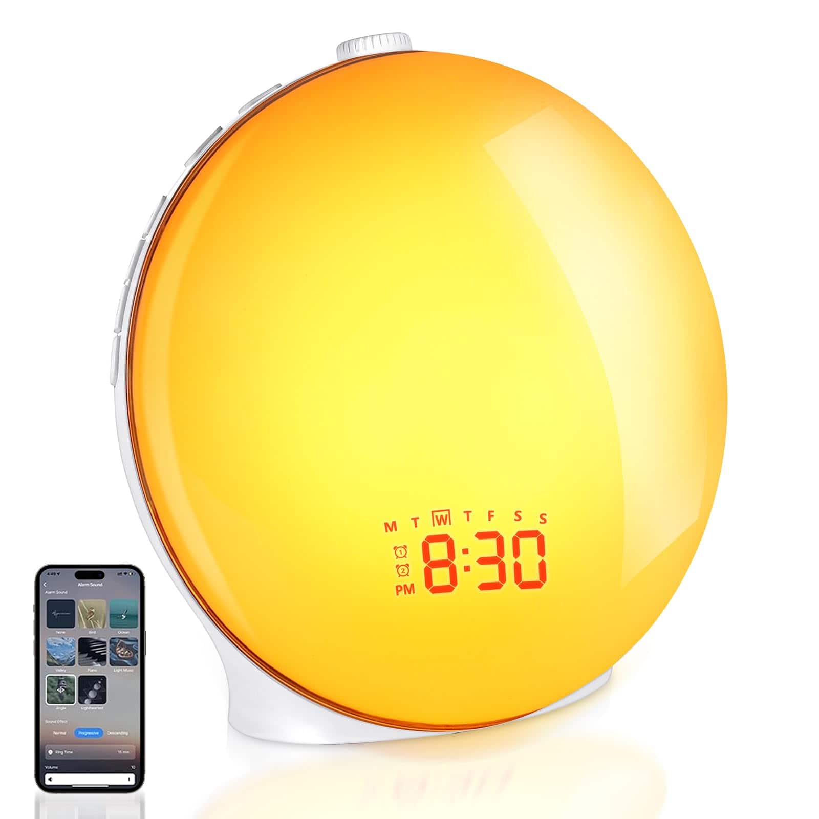 Dazzed Corner - Sunrise Alarm Clock, Digital Alarm Clock - White