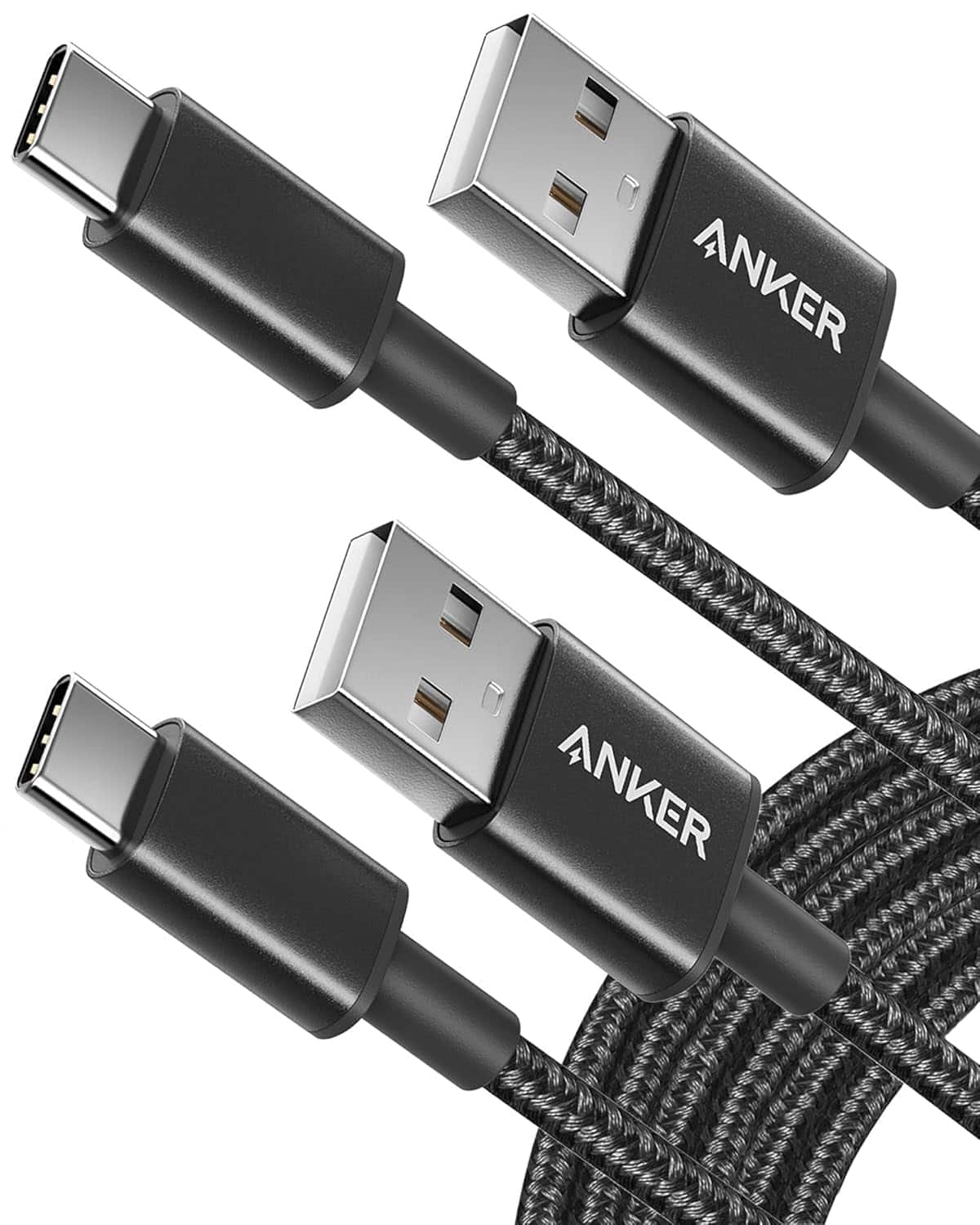 Anker - Cable [2 Pack 10ft], USB A to USB C Cable - Black