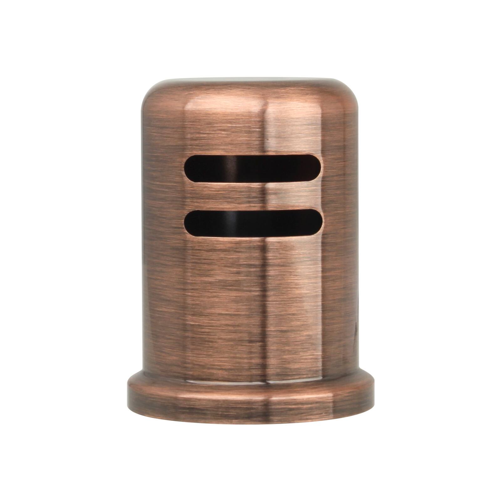 Angle. Akicon - Akicon Solid Brass Kitchen Dishwasher Air Gap Cap Cover for Replacement in Antique Copper - Antique Copper.