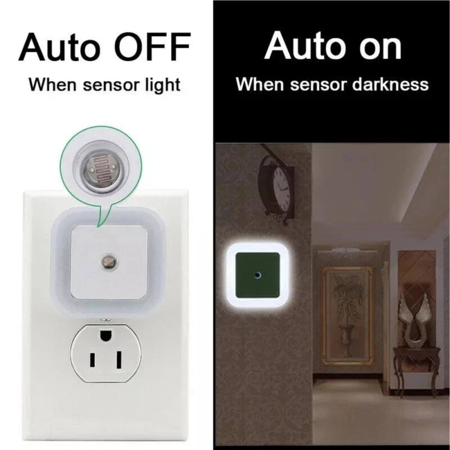 Auto OFF  
When sensor light  

Auto on  
When sensor darkness