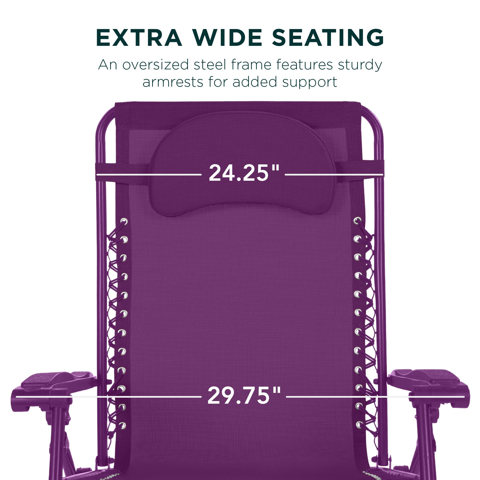 EXTRA WIDE SEATING

An oversized steel frame features sturdy armrests for added support.

24.25" 29.75"