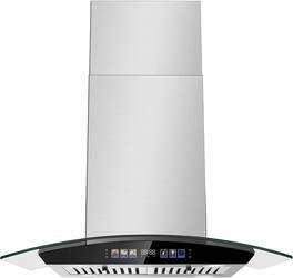Lycvki - 30 inches - Convertible - Island Range Hood - Stainless Steel