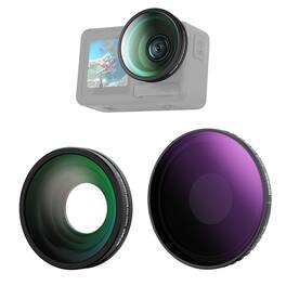 Neewer - Variable ND8-32 Filter & 185° Wide Angle Lens Kit for DJI Action 5 Pro/4, FL-54
