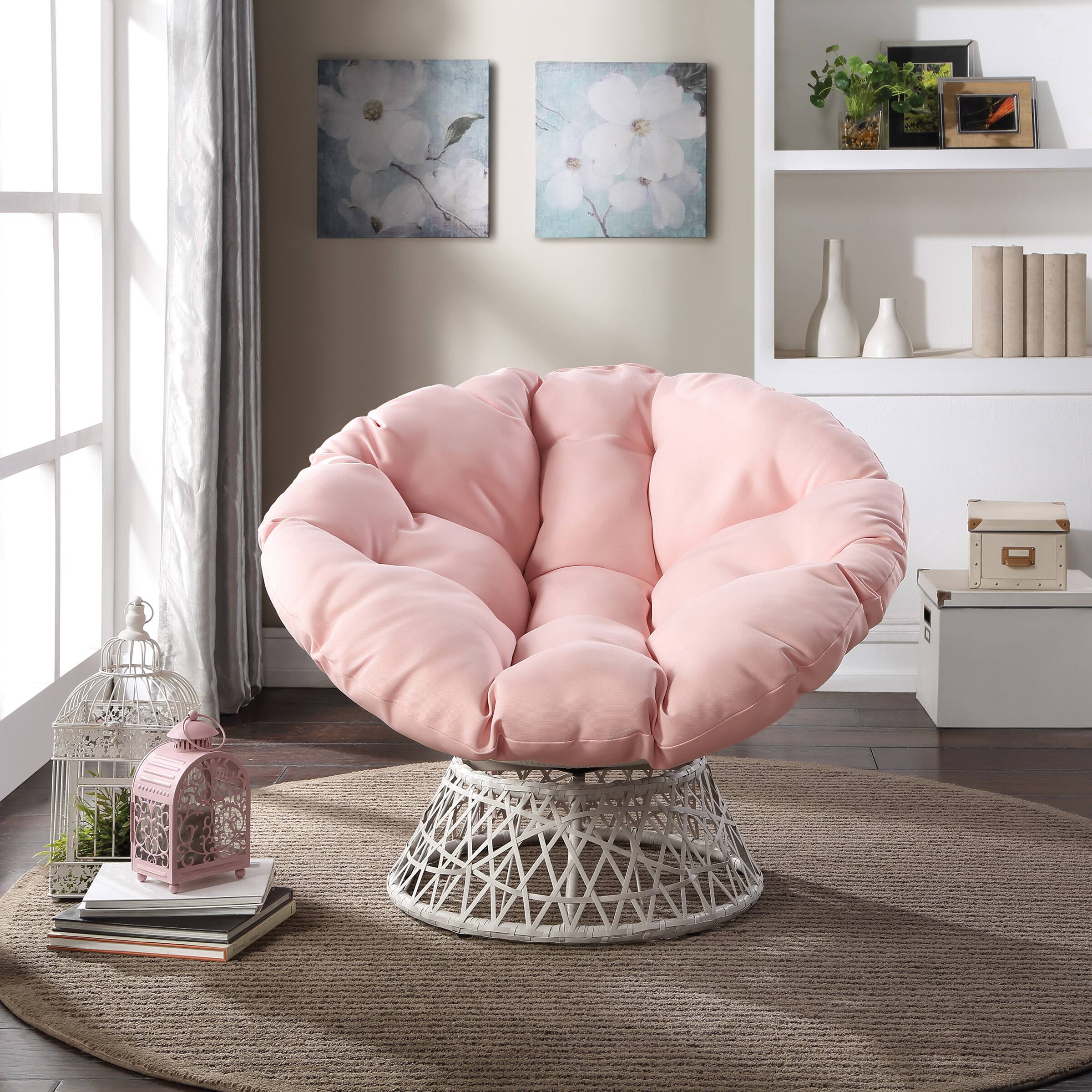 Alt View 15. OSP Home Furnishings - Papasan Chair - Pink.