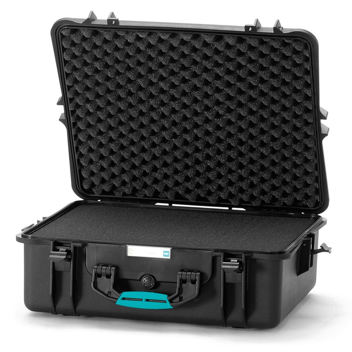 Alt View 1. HPRC - HPRC 2700CUB Resin Hard Case with Cubed Foam, Black with Blue Handle.