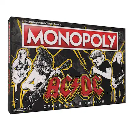 Fast-Dealing Property Trading Game
MONOPOLY
AC/DC Collector's Edition
2 to 6 players
Ages 8 to Adult