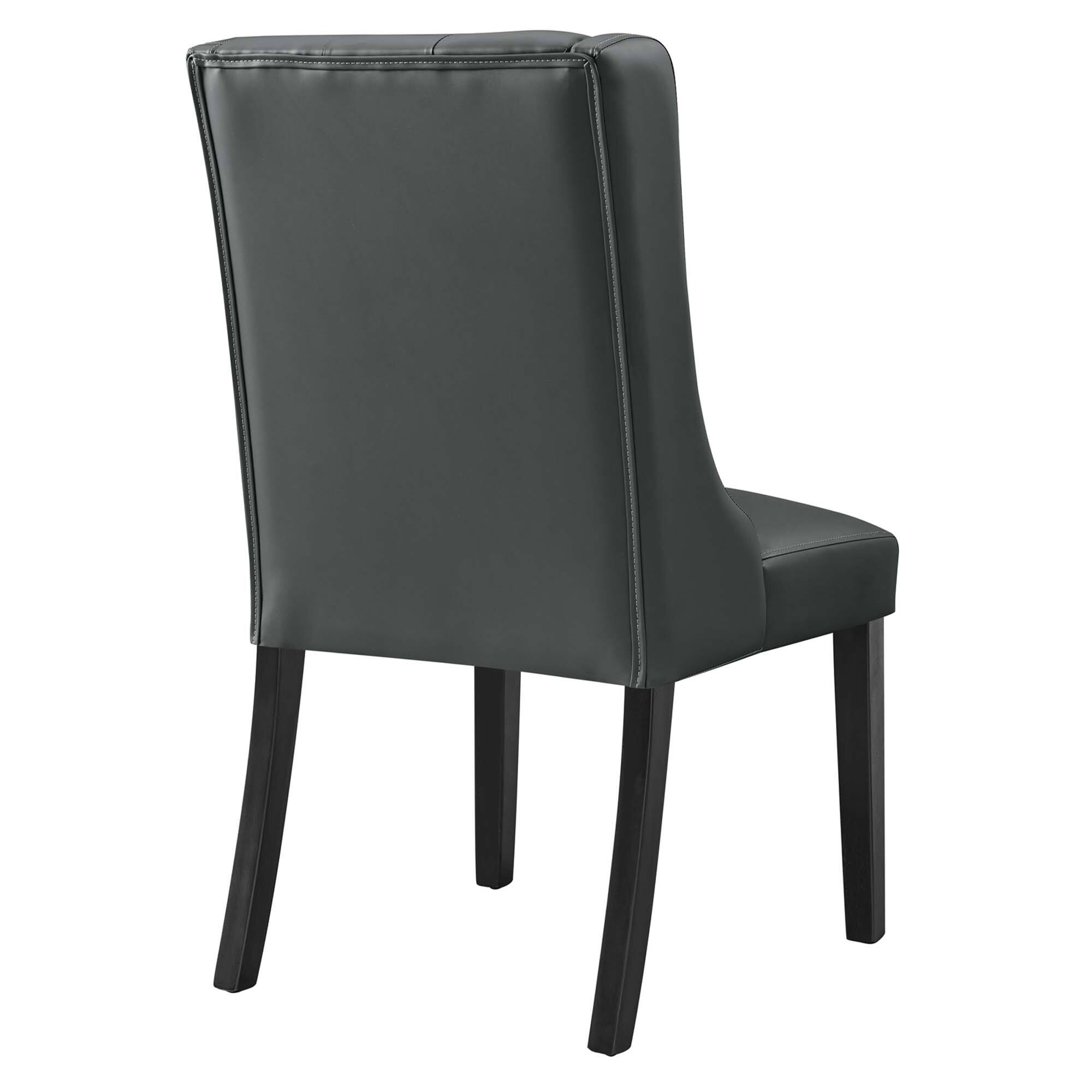 Back. Modway - Baronet Button Tufted Vegan Leather Dining Chair by Modway - Gray.