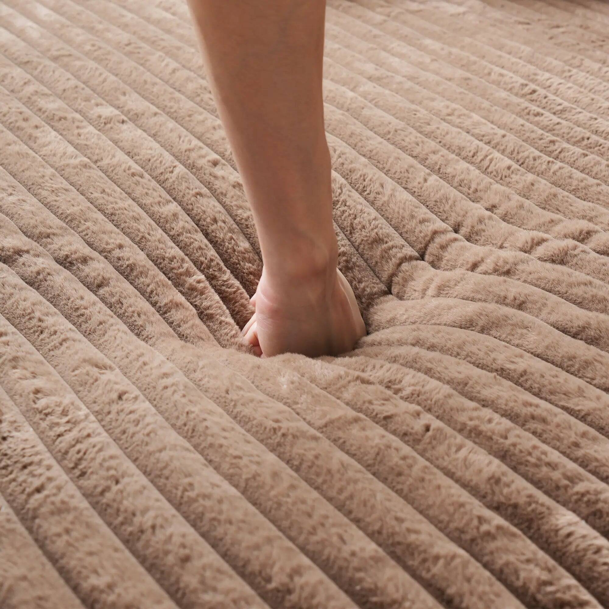 Alt View 2. Yardgrace - Corduroy Sofa Bed, Boneless Sleeper Sofa Lounge Chair Indoor, Modern Comfy Deep Seat Lazy Couch - Brown.