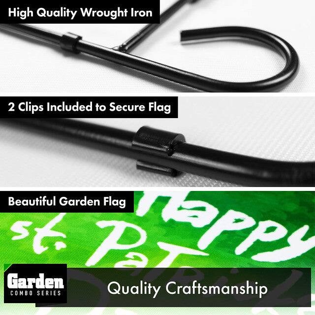 High Quality Wrought Iron

2 Clips Included to Secure Flag

Beautiful Garden Flag

Quality Craftsmanship

Garden COMBO SERIES