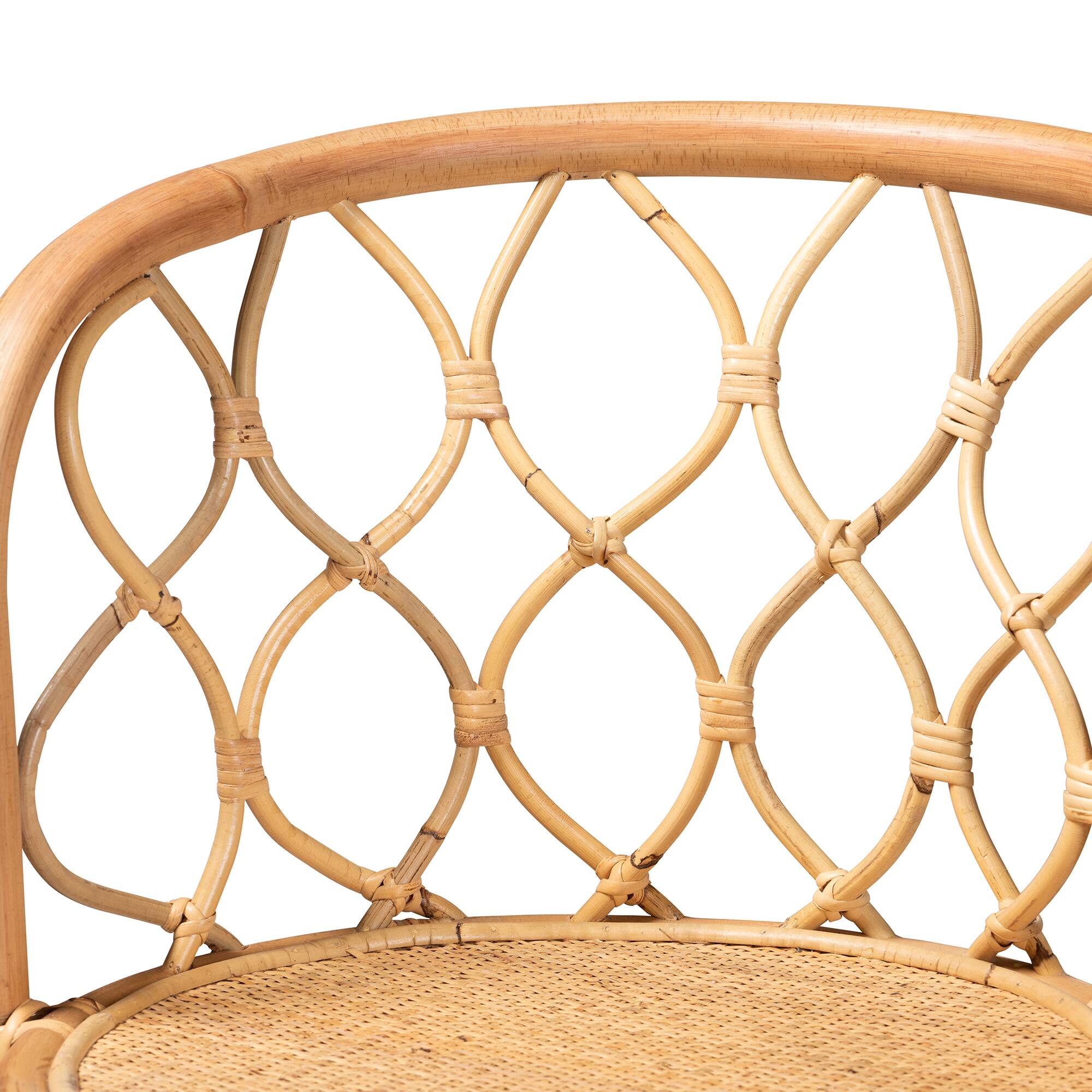 Alt View 1. bali & pari - Diana Modern and Contemporary Natural Finished Rattan Counter Stool - Natural.