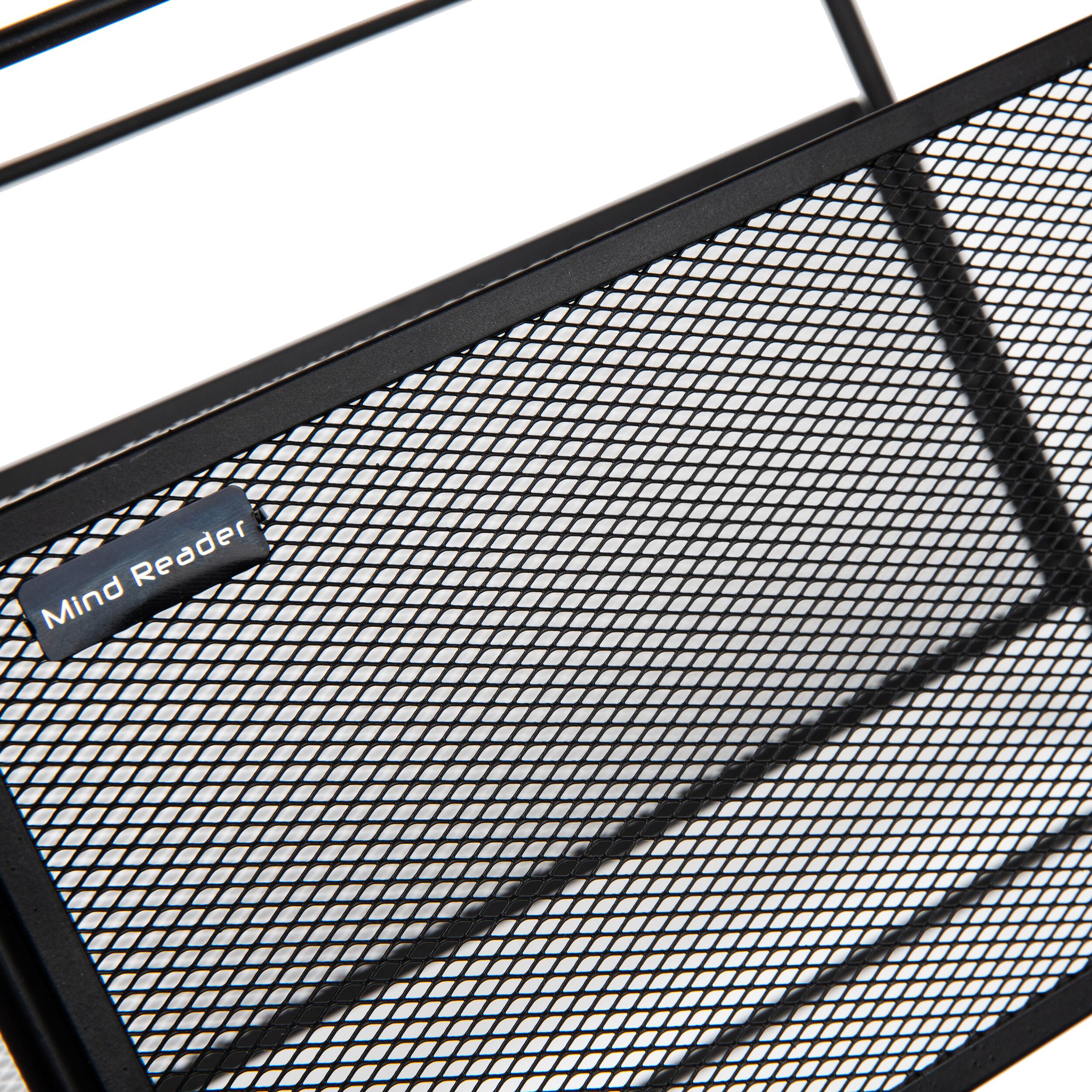 Alt View 14. Mind Reader - Hanging File Folder Organizer, Desktop Organizer, Storage, Office, Metal Mesh, 13"L x 9.75"W x 10.25"H - Black.