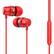 Front. Home Collection - 3.5mm AUX Jack HiFi Bass Stereo Wired In-Ear Earbuds Headphones with Microphone – Red.
