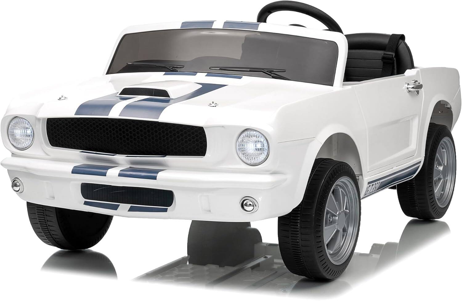 Front. Homhougo - 24V Kids Electric Ride On Car, 2 Seater Battery Powered Vehicle w/ Parent Remote, LED Lights, Music.