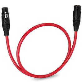Lyxpro - 1.5 ft Balanced XLR Cable, Male to Female, 3 Pin Microphone Cable - Red