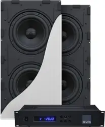 SVS - 3000 In-Wall 9" Dual 800 W Powered Subwoofer - Black/White - Front_Zoom