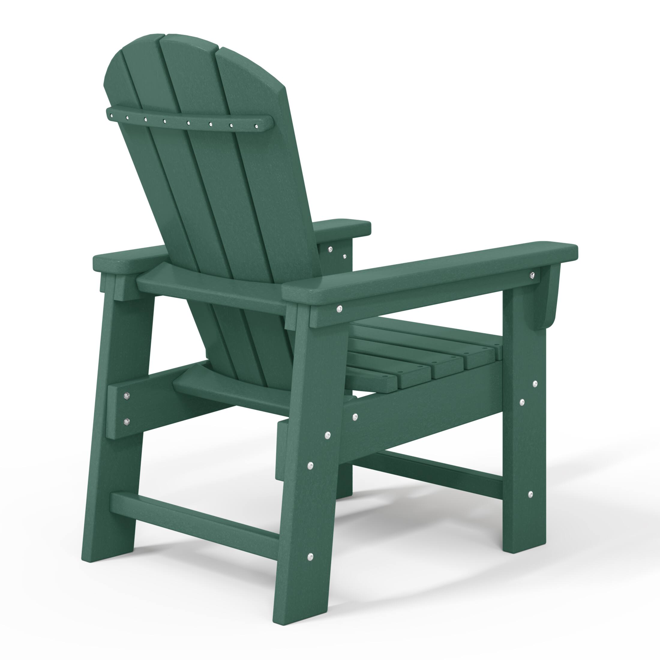 Alt View 1. WestinTrends - WestinTrends Malibu Kids Outdoor Adirondack Plastic Patio Chair (Set of 2) - Dark Green.