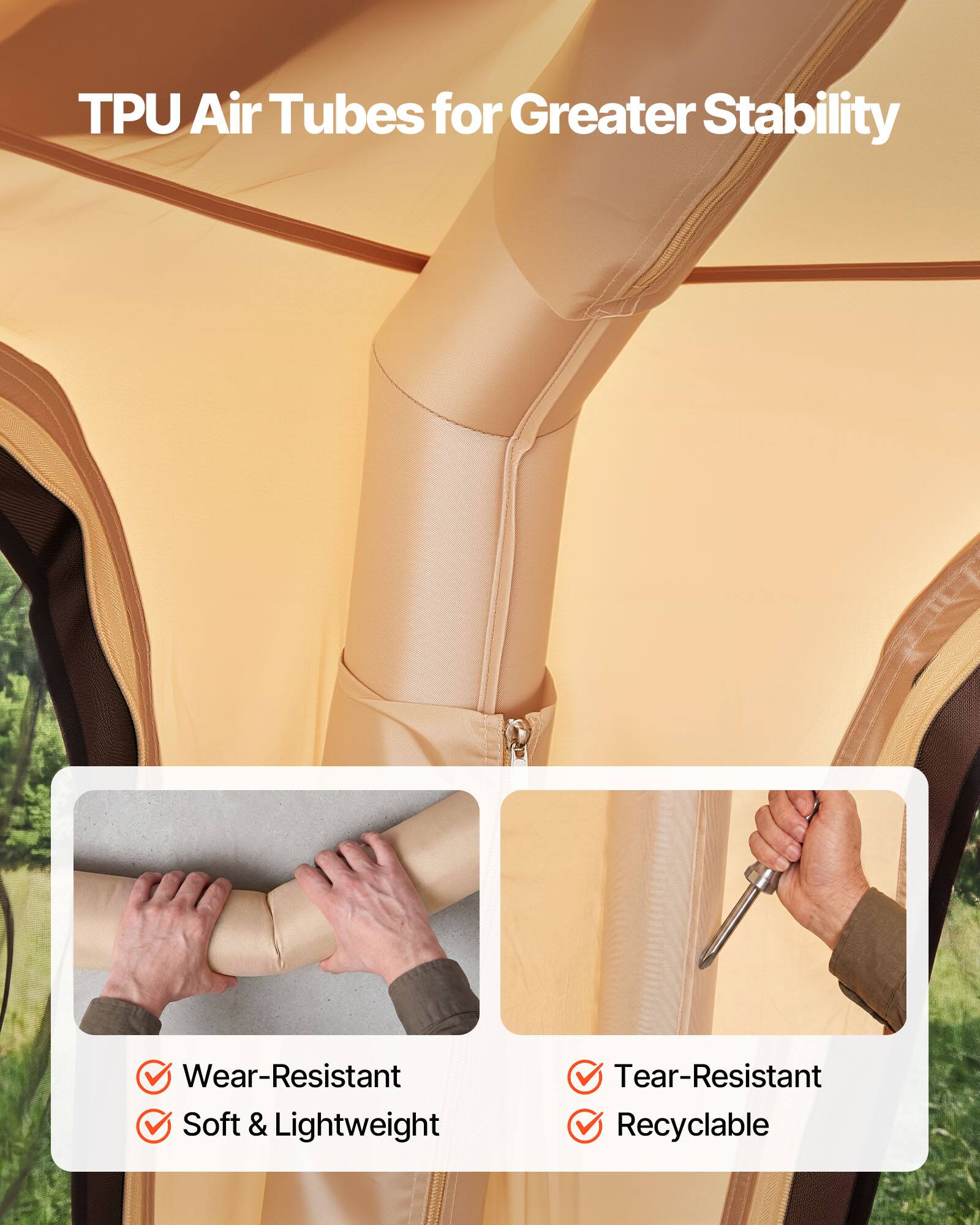 TPU Air Tubes for Greater Stability

- Wear-Resistant
- Soft & Lightweight
- Tear-Resistant
- Recyclable