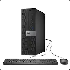 Front. Dell - Dell OptiPlex 7040 SFF Desktop PC, Intel Core i7-6700 up to 4.0GHz, 16G DDR4 RAM, 512G SSD, USB WiFi, Windows 11 Pro - Black.