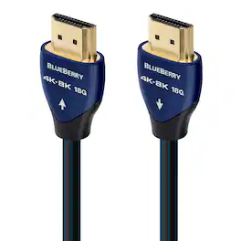 AudioQuest - Blueberry 18 10' 4K-8K 18Gbps In-Wall Rated HDMI Cable - Black with Blue Stripes