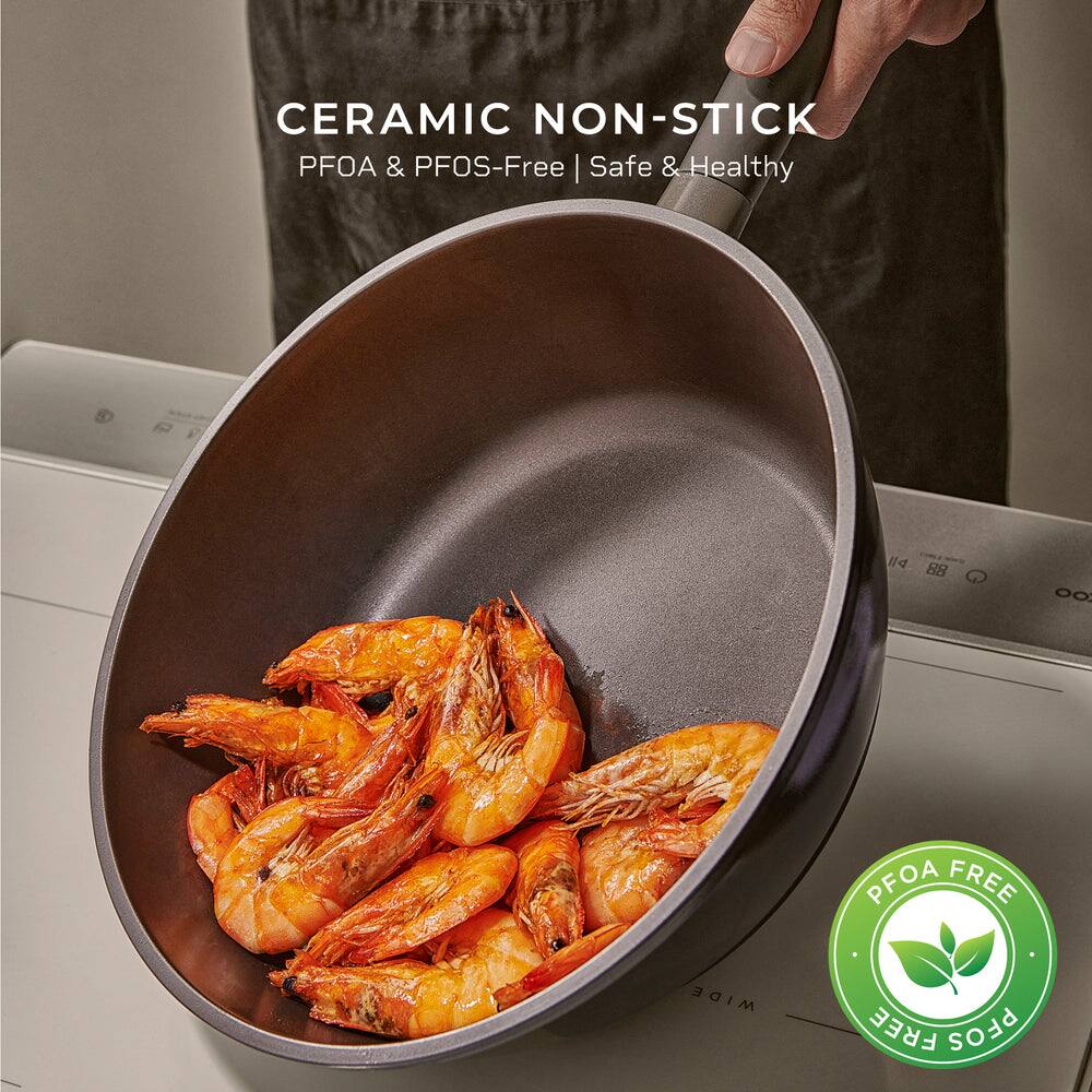 CERAMIC NON-STICK  
PFOA & PFOS-Free | Safe & Healthy  

PFOA FREE  
PROCESSED