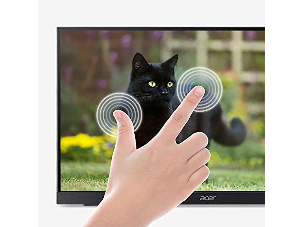 Alt View 4. Acer - Acer UT222Q 21.5" Full HD IPS Touch Monitor, AMD FreeSync, 75Hz, 4ms, DisplayPort, HDMI, VGA, USB, Black - Black.