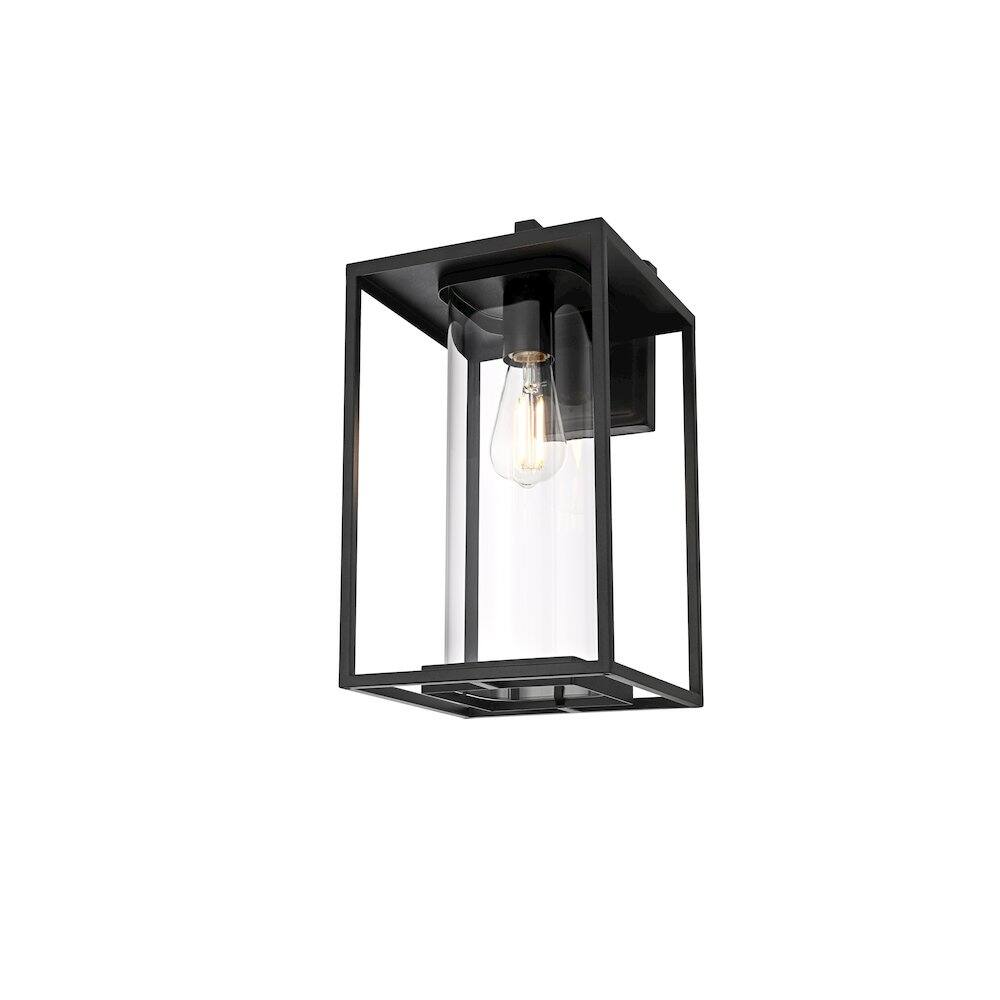 Left. Elegant Lighting - Memphis 8.5 Inch Outdoor Wall Sconce In Black - Black.