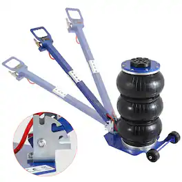 VEVOR - Air Jack, 3 Ton/6600 lbs Triple Bag Air Jack, Airbag Jack with Six Steel Pipes, Lift up to 17.7", 3-5 s Fast Lifting - Blue;Black