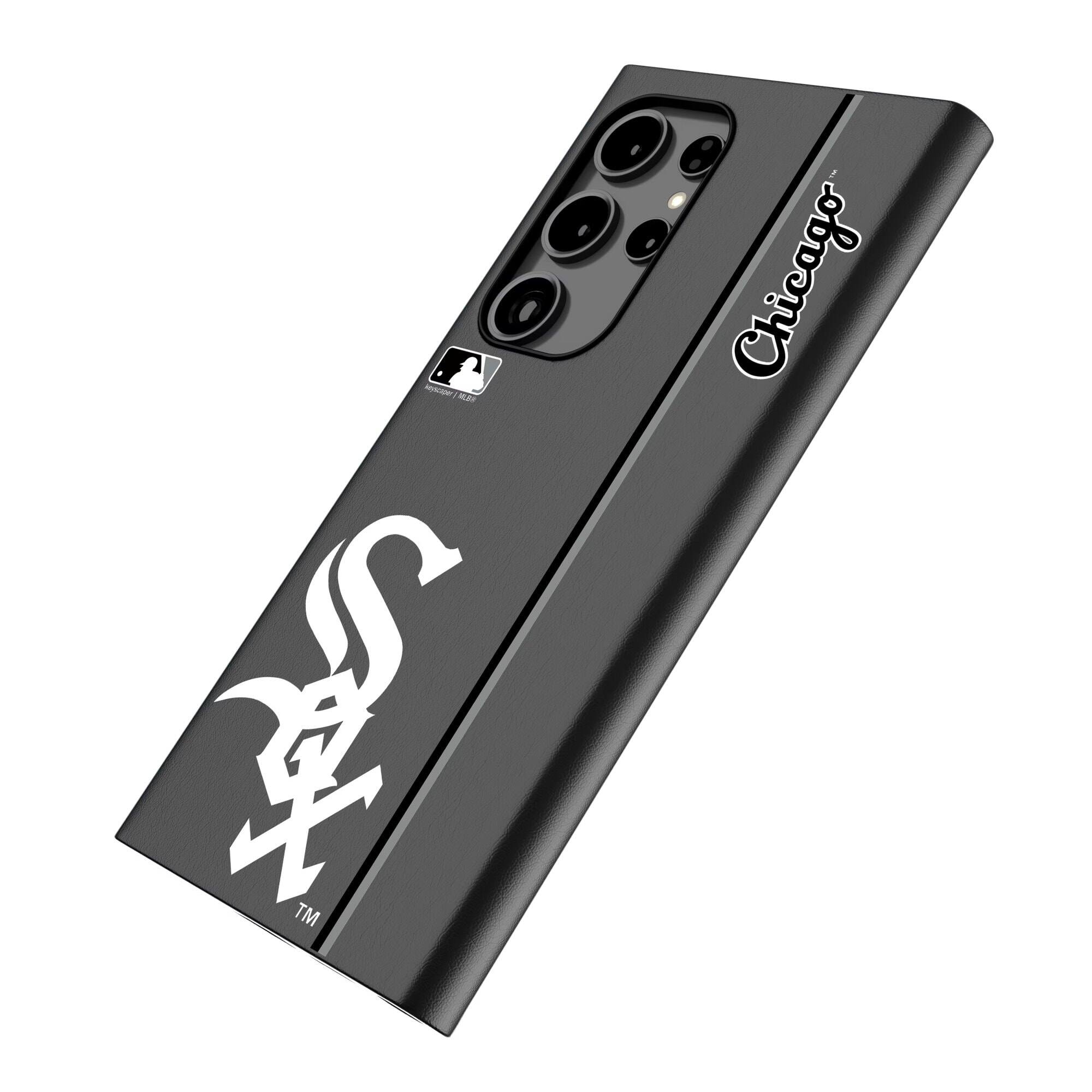 Alt View 1. Keyscaper - Chicago White Sox Galaxy Magnetic Bump Case - S25 Ultra - Black.