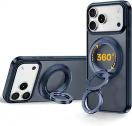 Syncwire - Magnetic Phone Ring Holder, for MagSafe Phone Grip Stand Kickstand, 360° Rotation, Double-Sided Magnet - Titanium Blue