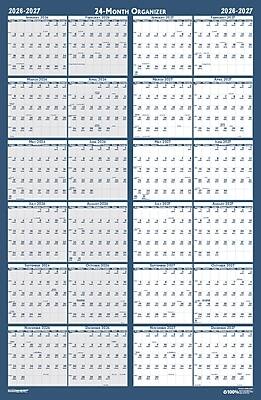 House of Doolittle - 2026-2027 37" x 24" Monthly Dry Erase Wall Calendar, Reversible, (3964-26) - Blue