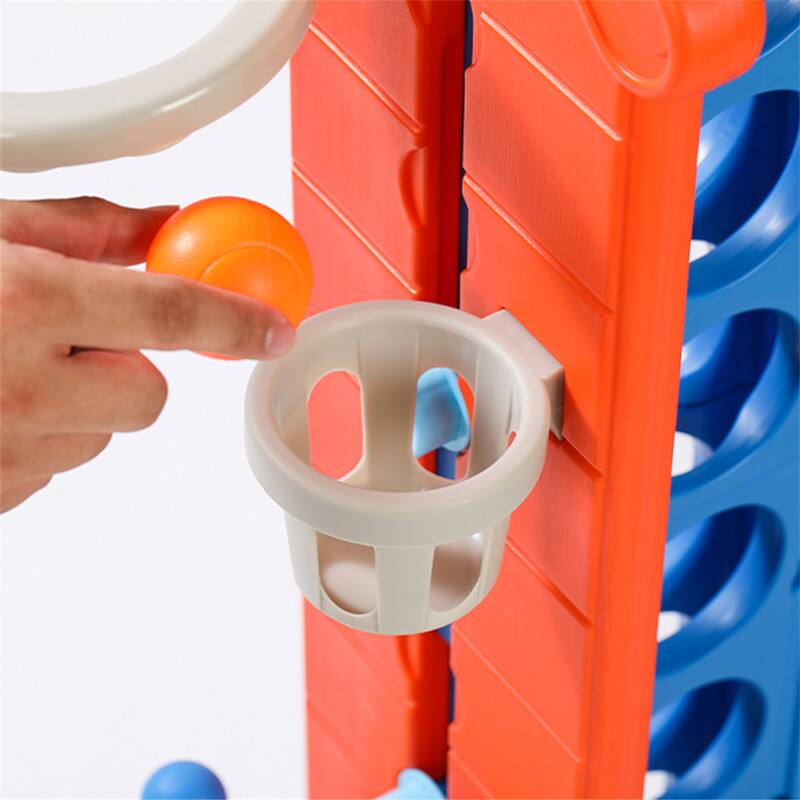 Alt View 3. HTUTWOO - 4-to-Score Giant Game Set - Jumbo Connect 4, Basketball Hoop, Golf Games, Ring Toss with Mesh Bag, Height Adjustable.