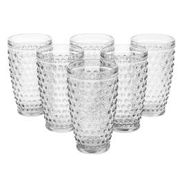 Martha Stewart - 6 Piece Hobnail Handmade Glass Tumbler Set - Clear