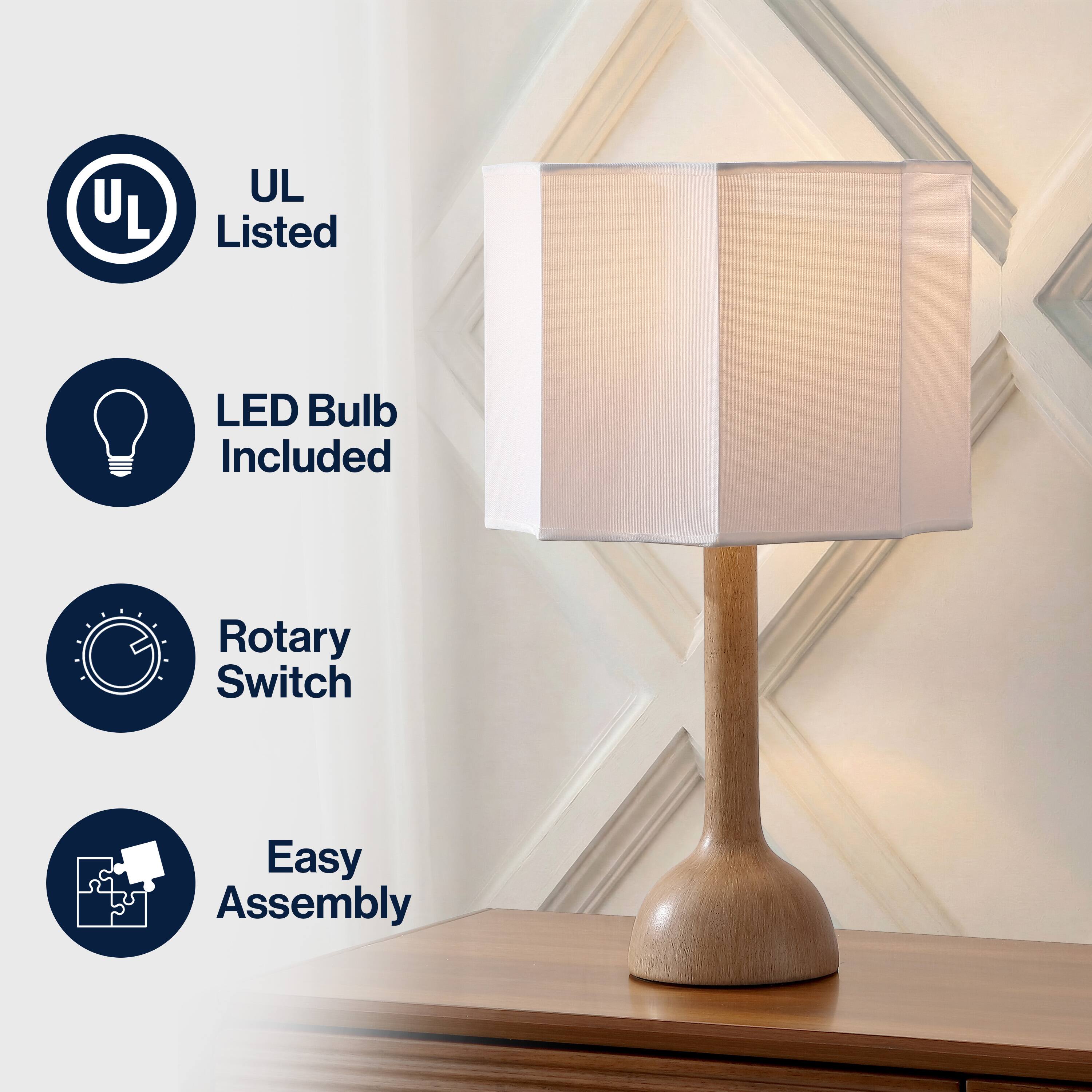 UL Listed LED Bulb Included Rotary Switch Easy Assembly