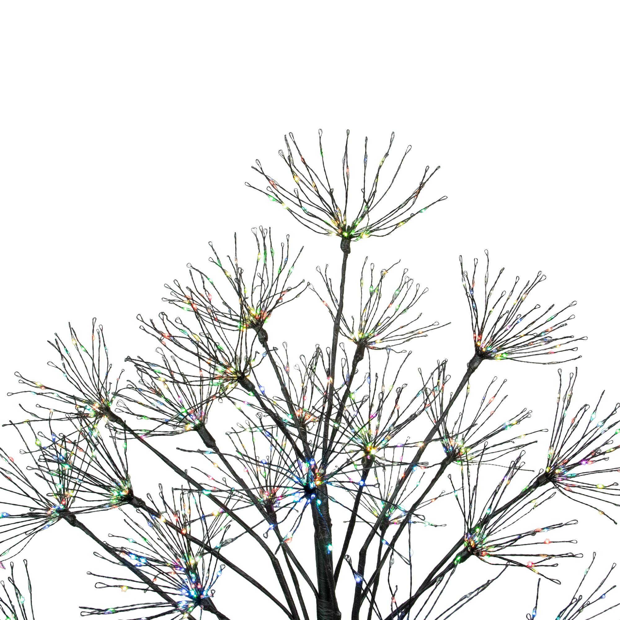Alt View 3. Northlight - 5' LED Lighted Christmas Fireworks Tree, Multi-Color Lights - Black.