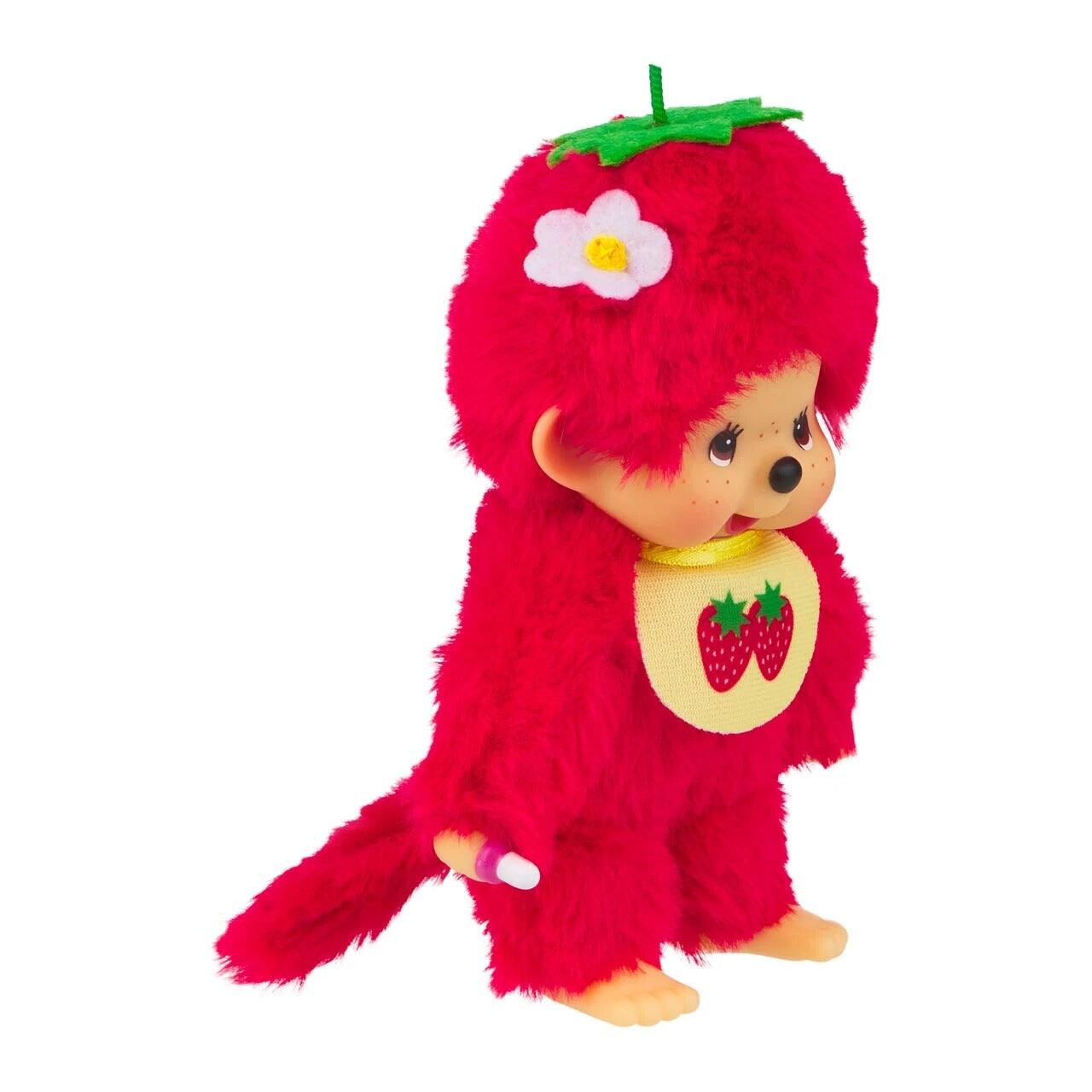 Alt View 4. Monchhichi - Sekiguchi Monchhichi Fruit Color Plush Doll - Strawberry Red.