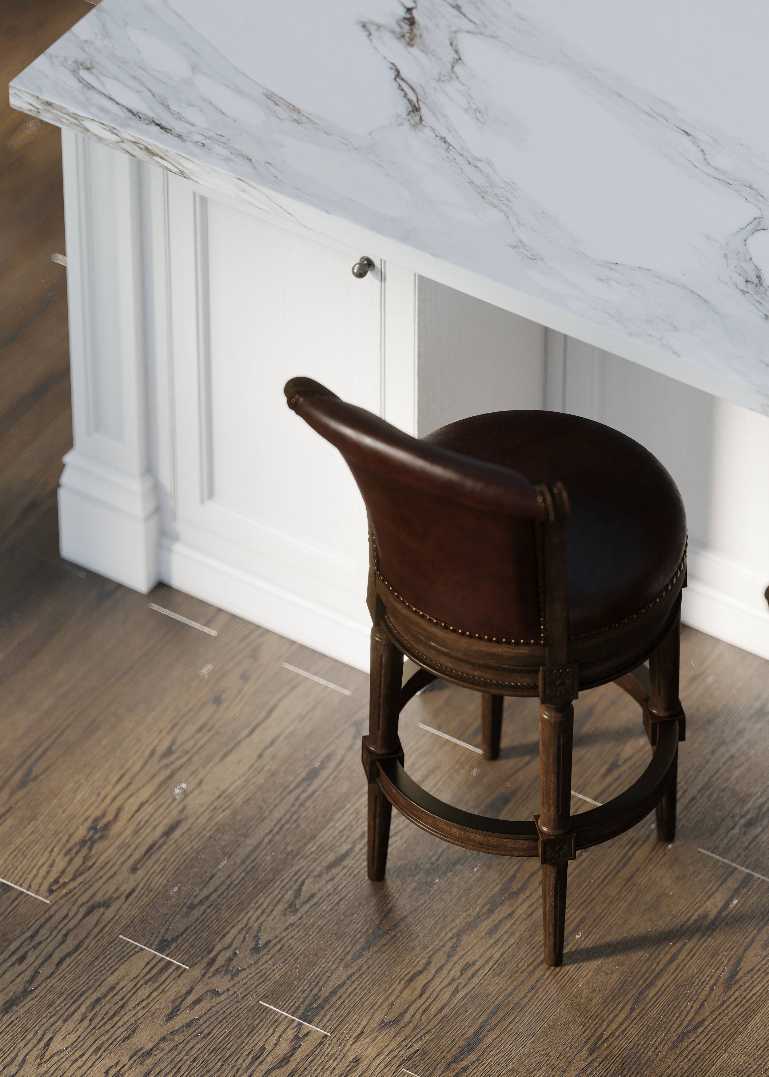 Alt View 1. Maven Lane - 31" Pullman Bar Stool In Dark Walnut Finish With Vegan Leather - Dark Walnut.
