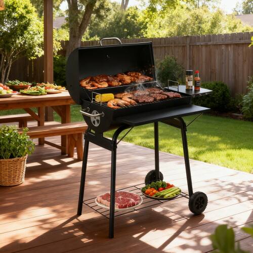 Alt View 10. Winado - Barrel Charcoal Grill with Side Front Table Cooker for Outdoor Camping Stove Garden.