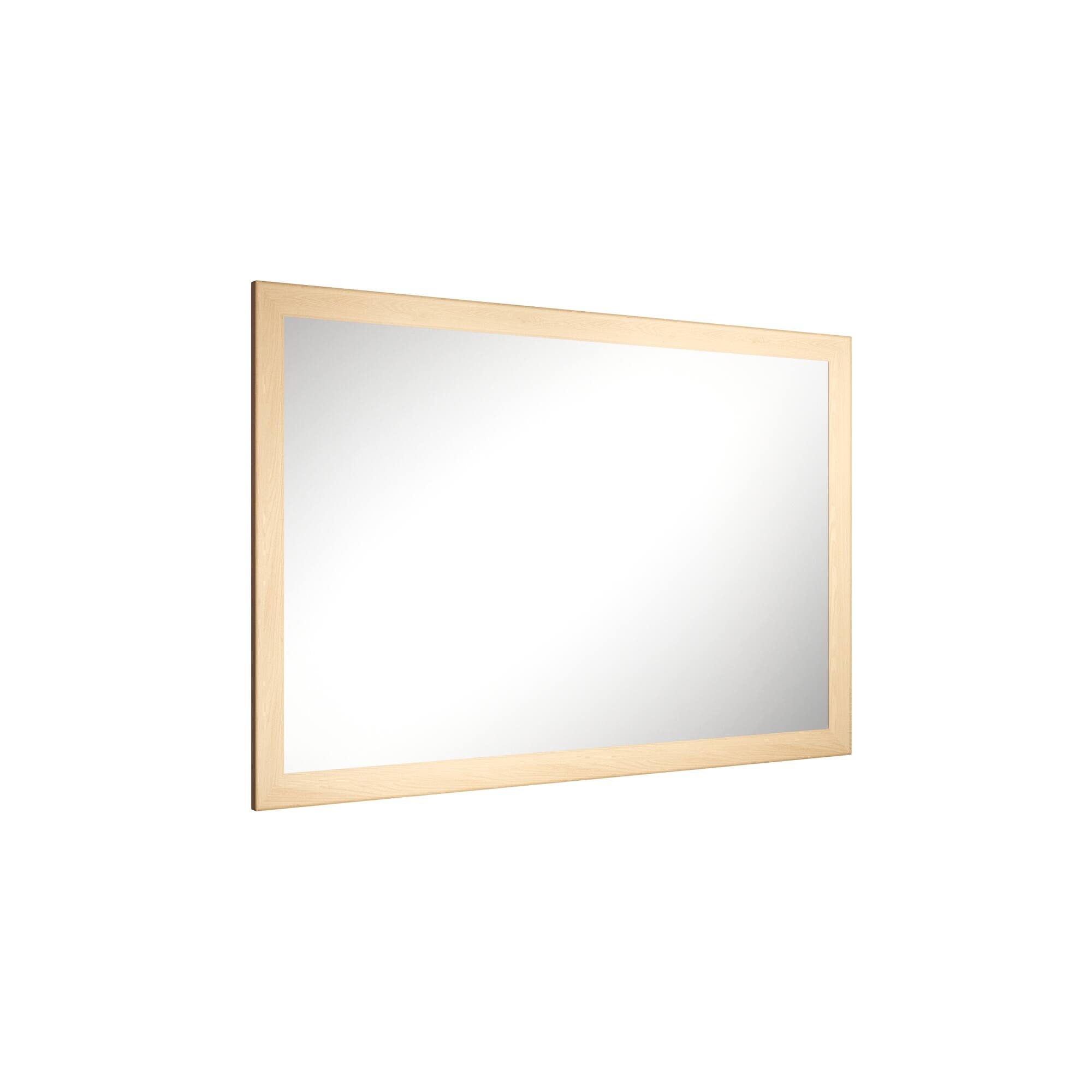 Alt View 2. Boyel Living - 32 in W x 48 in L Dark Wood Grain Rectangular Slanted Edge Aluminum Framed Wall Bathroom Vanity Mirror.