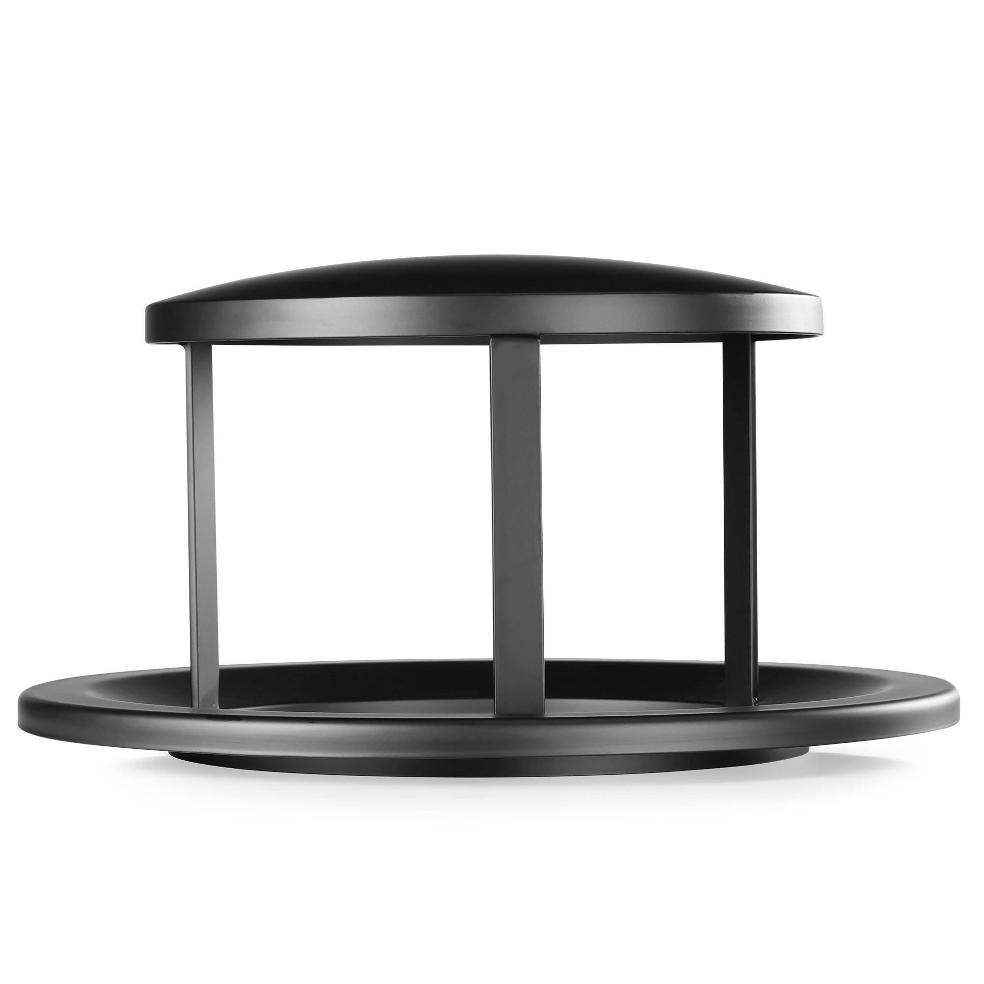 Left. Alpine Industries - 32 Gallon Outdoor Trash Can Rain Bonnet Lid - Black.