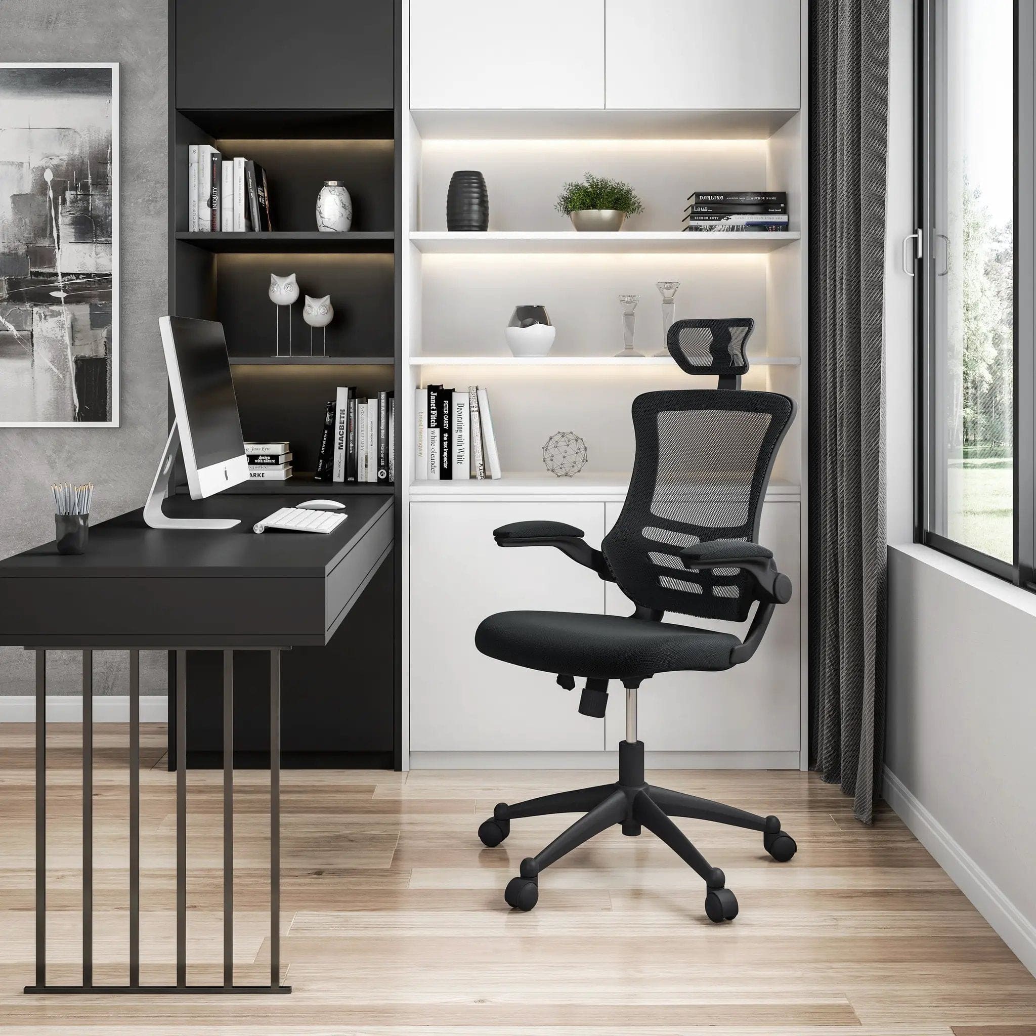 Platinum-Level - Modern HighBackMesh Office Chair With Headrest Ergonomic - Default