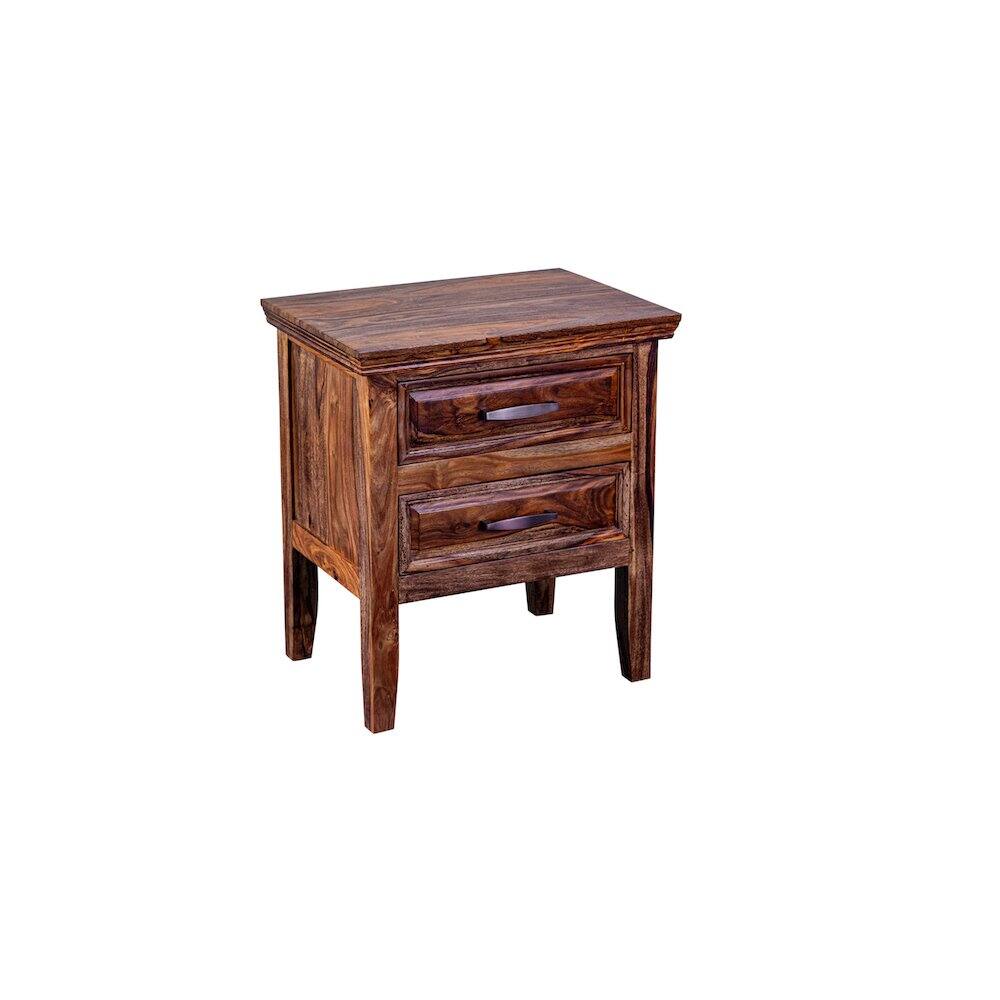 Left. Porter Designs - Sonora Solid Sheesham Wood Nightstand - Brown.