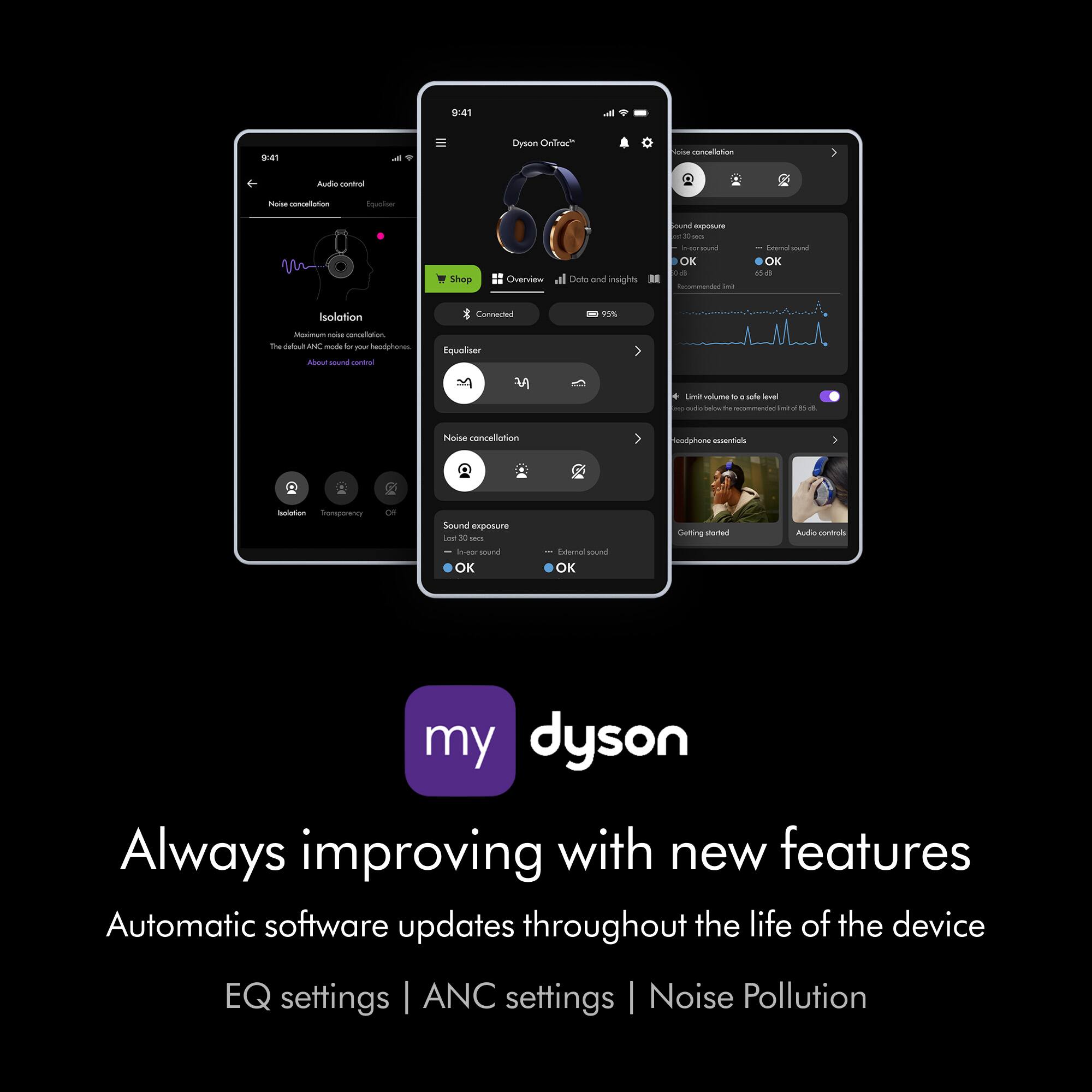 "Always improving with new features. Automatic software updates throughout the life of the device. EQ settings. ANC settings. Noise pollution."