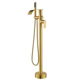 Boyel Living - Bathtub Faucet Dual Function 360 Degrees Rotatable 1.5m SUS304 Hose Single Handle - Brushed Gold
