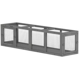 Pawhut - Cat Tunnel, 59" Wooden Play Cat Enclosure, Extendable Pet Run with 3 Doors for Kitty - Gray
