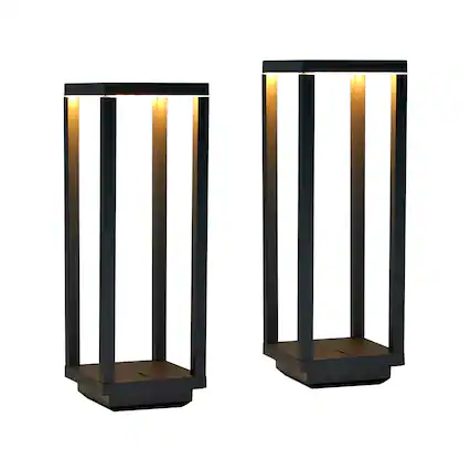 Front. Dawnrise - Simple Style Rechargeable LED Cordless Table Lmap for Dinner with Stepless Dimmable & Waterproof (2-Pack) - Black.