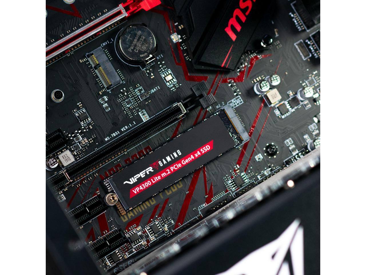 NIPER VP4300 Lite m.2 PCIe Gen4 x4 SSD  
MSI  
GAMING  
VER:1.1  
MS-7851  
CNV1  
CR2032  
CR B  
AT1  
M2 8A8N  
JTPM1  
00