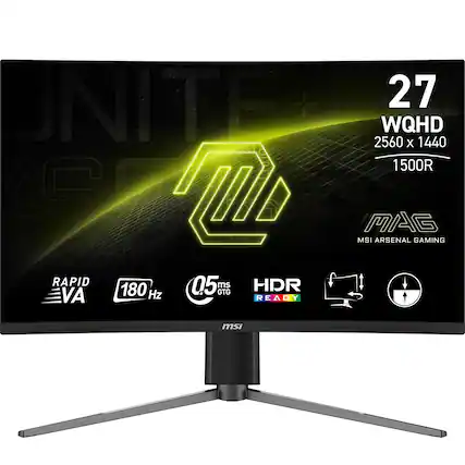 UNITE 27 WQHD 2560 X 1440 1500R T MSI MAG ARSENAL GAMING RAPID 05 ms HDR VA 180 Hz GTG READY Y msi