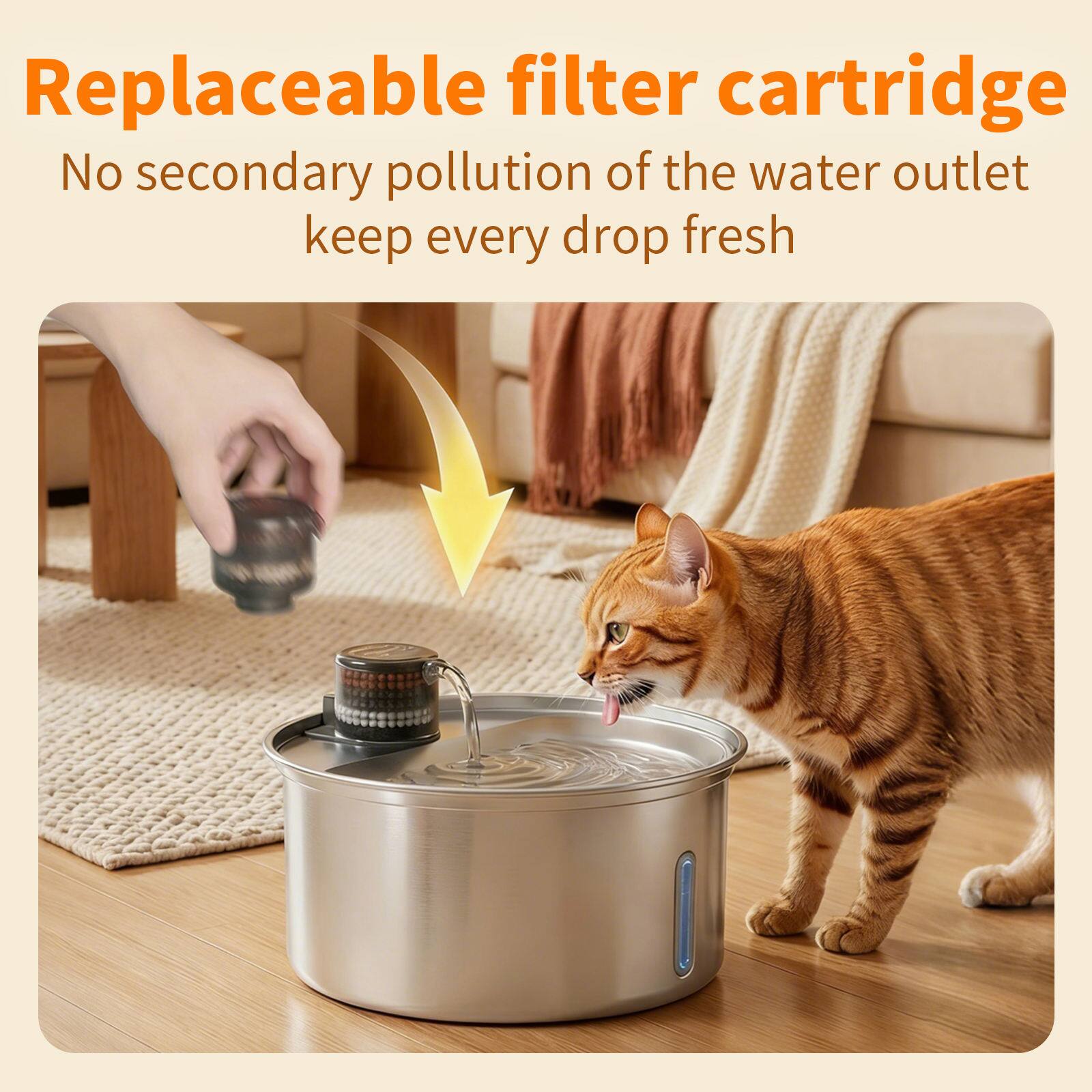 Replaceable filter cartridge  
No secondary pollution of the water outlet  
keep every drop fresh