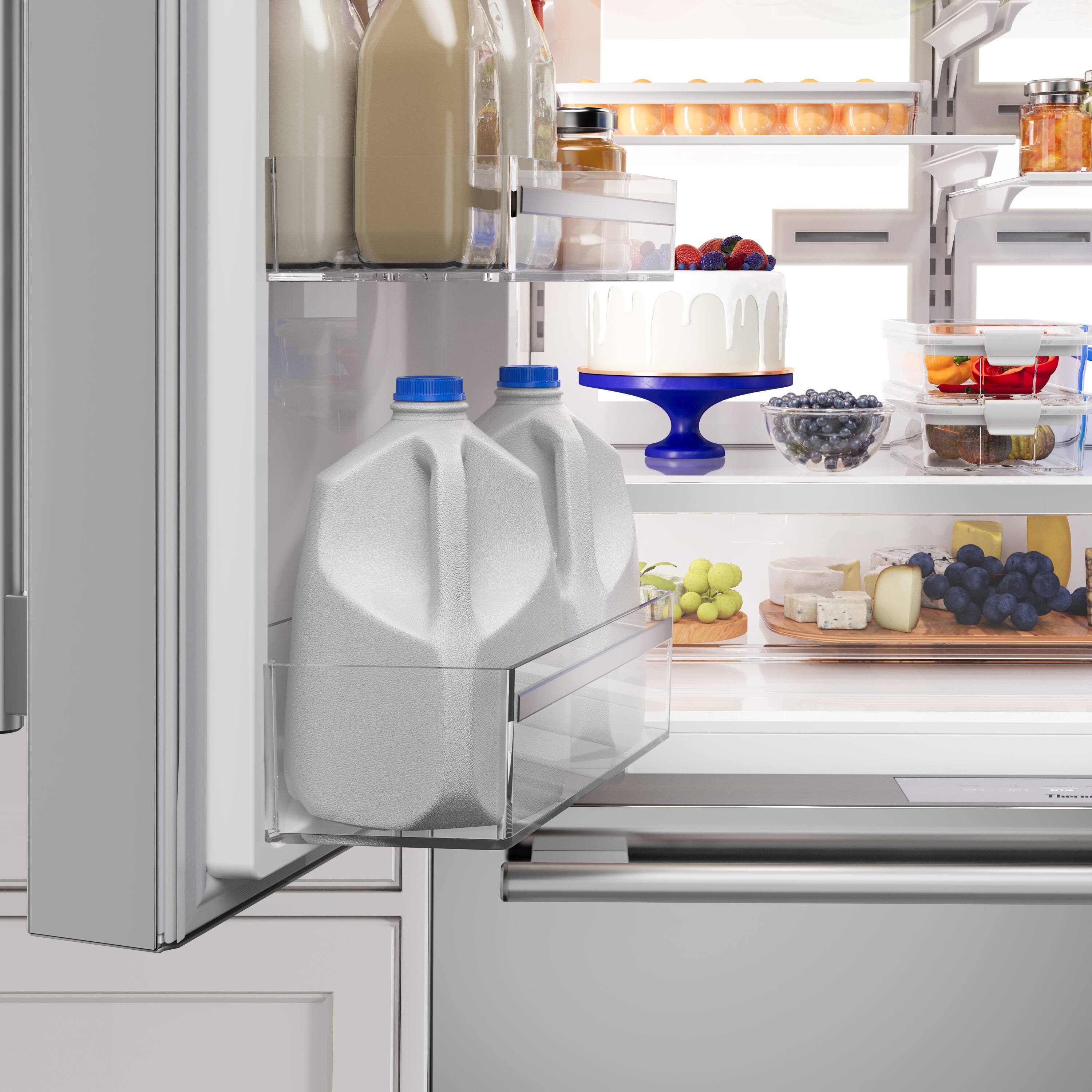 Alt View 1. Thermador - Freedom Collection 20.4 Cu. Ft. 4-Door Bottom Freezer French Door Smart Refrigerator with Masterpiece Handles - Stainless Steel.